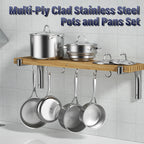 Cooks Standard Multi-Ply Clad Stainless Steel Saucepan with Lid, 1.5/3-Quart, Induction Compatible