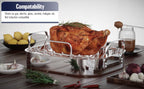 Cooks Standard 14 x 12 Inch Stainless Steel Roaster Pan with V-Shaped Rack