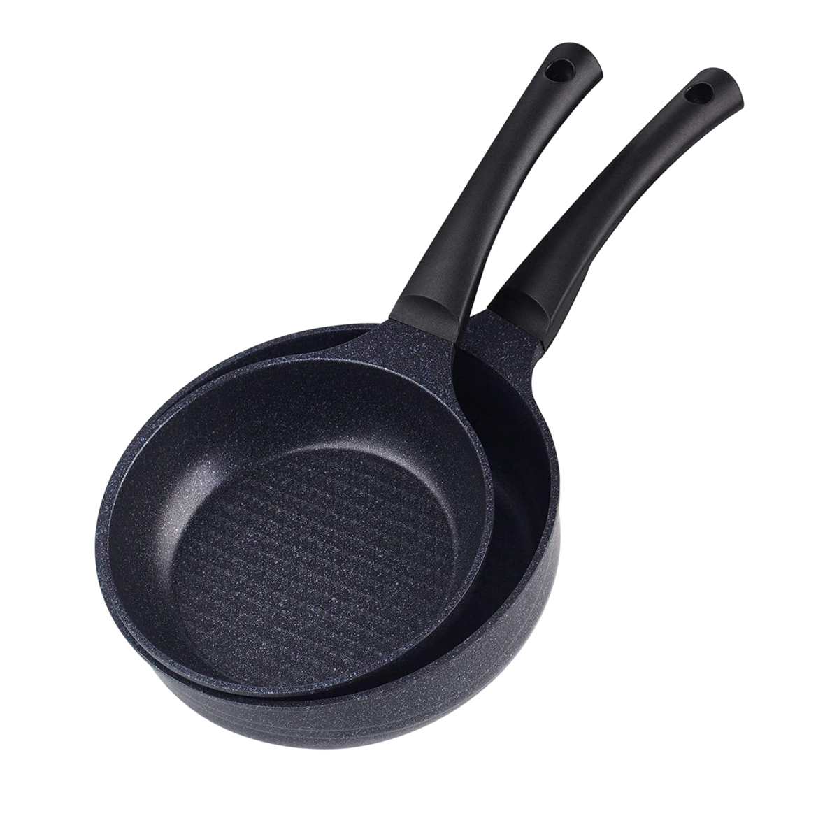 Cook N Home 2-Piece Marble Nonstick Sauté Pan Set, 8" & 9.5"