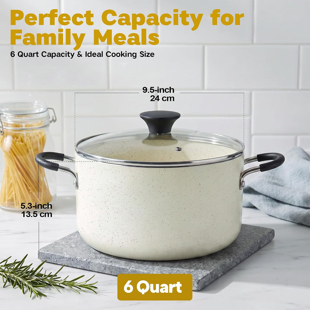 Cook N Home Non Stick Stock Pot with Lid, Large Pots for Cooking