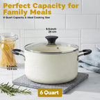 Cook N Home Non Stick Stock Pot with Lid, Large Pots for Cooking