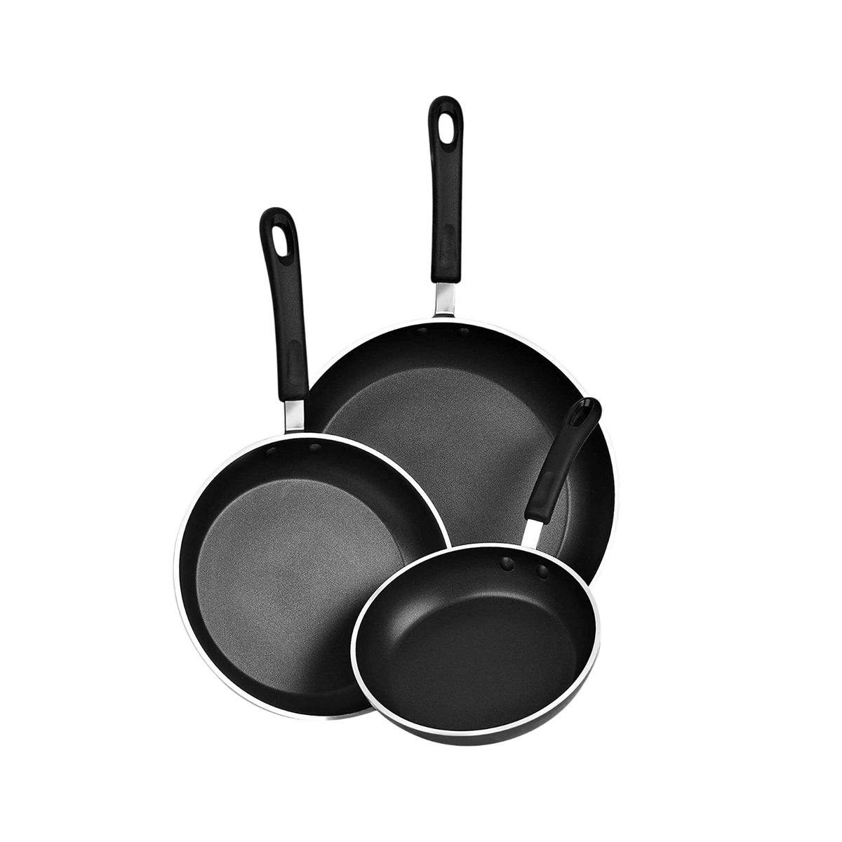 Cook N Home 3-Piece Nonstick Frying Pan Set, 8", 10" & 12"