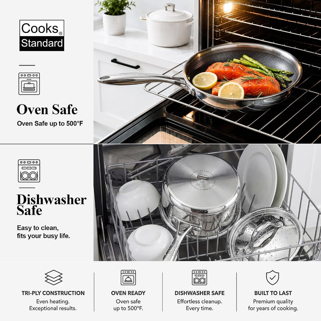 Cooks Standard 10-Piece Multi-Ply Clad Stainless Steel Cookware Set