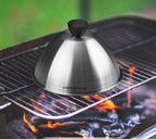 Cook N Home Stainless Steel Grill Cooking Steaming Dome lid, 2 Pack, 6 inches, Silver