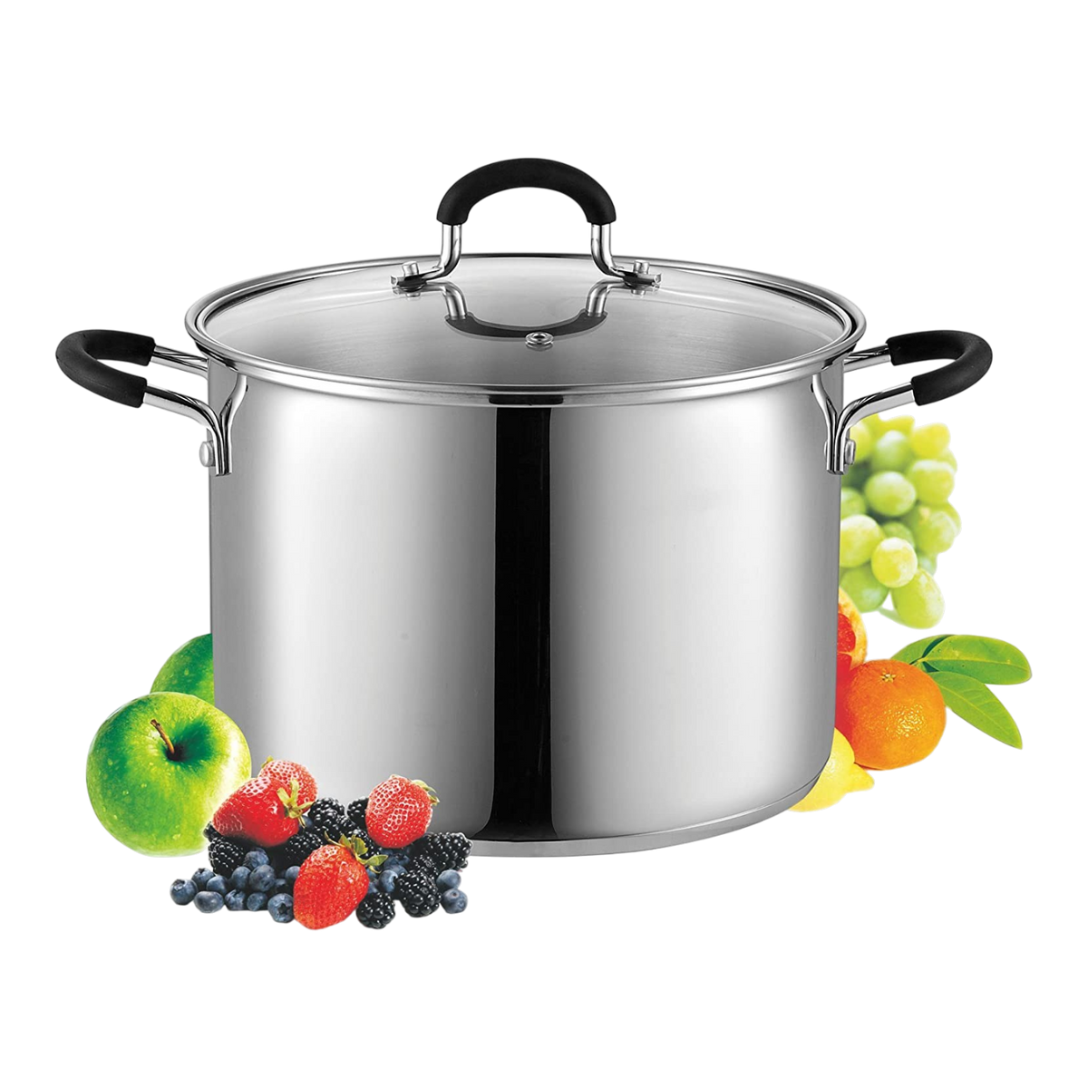 Cook N Home 8-Quart 18/10 Stainless Steel Stockpot with Stay-Cool Handles