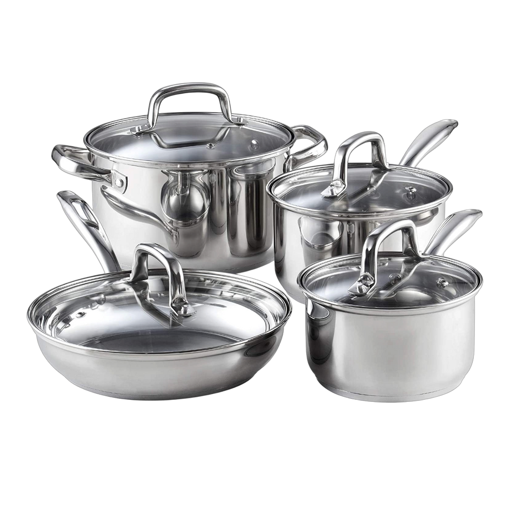 Cook N Home 8-Piece 18/10 Stainless Steel Cookware Set