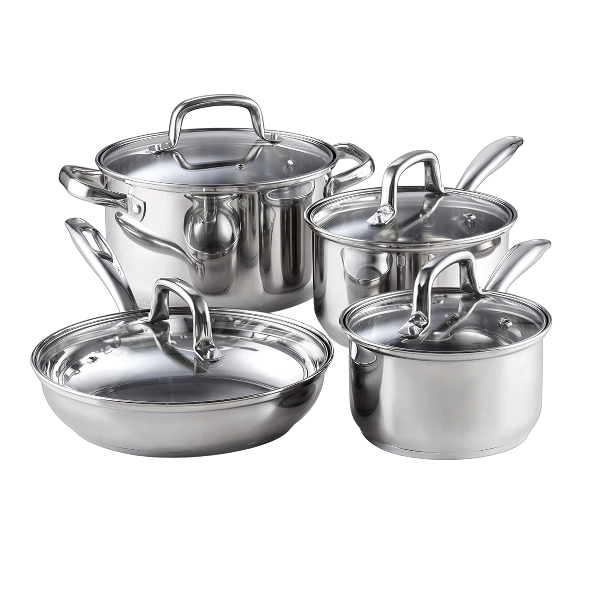 Cook N Home 8-Piece 18/10 Stainless Steel Cookware Set