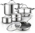 Cooks Standard 10-Piece Multi-Ply Clad Stainless Steel Cookware Set