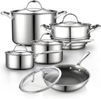 Cooks Standard 10-Piece Multi-Ply Clad Stainless Steel Cookware Set
