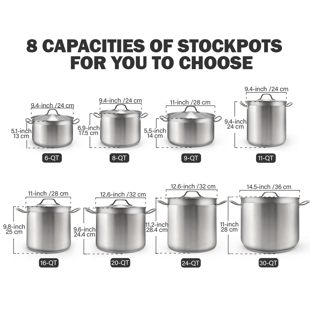Cooks Standard 30-Quart Stainless Steel Stock Pot with Lid