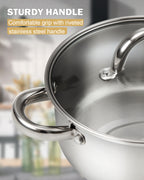 Cook N Home 5-Quart 18/10 Stainless Steel Stockpot with Glass Lid