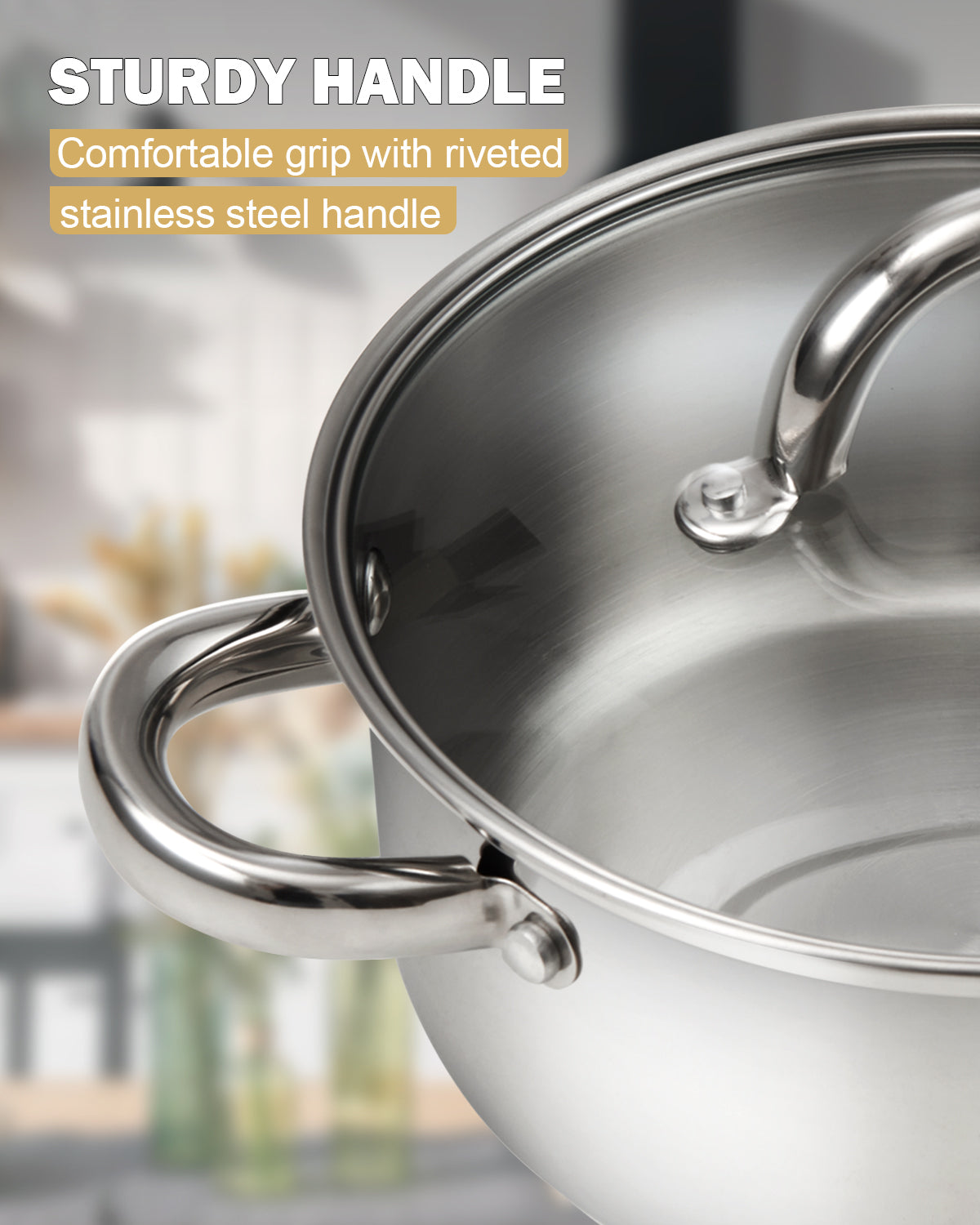 Cook N Home 5-Quart 18/10 Stainless Steel Stockpot with Glass Lid