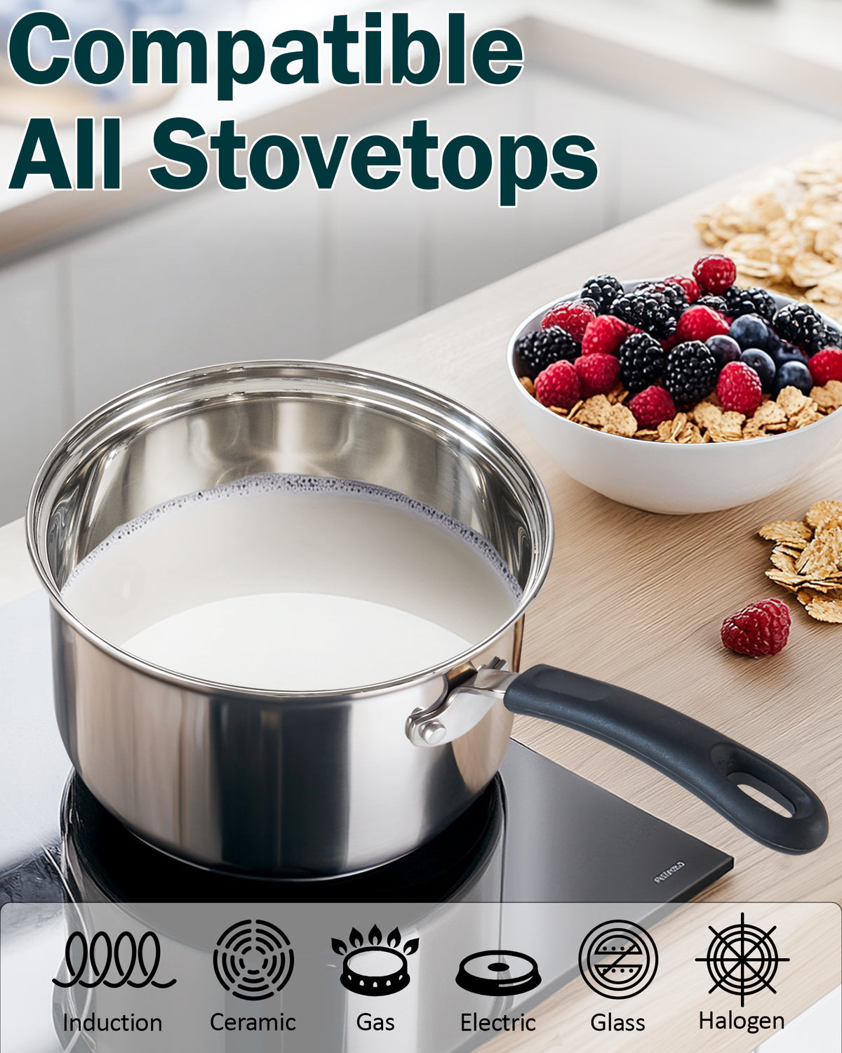 Cook N Home 10-Piece Stainless Steel Cookware Set