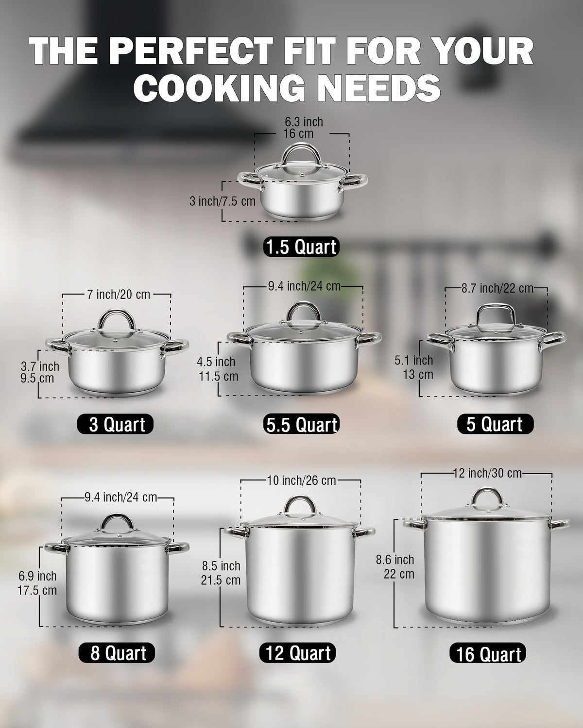 Cook N Home 5-Quart 18/10 Stainless Steel Stockpot with Glass Lid