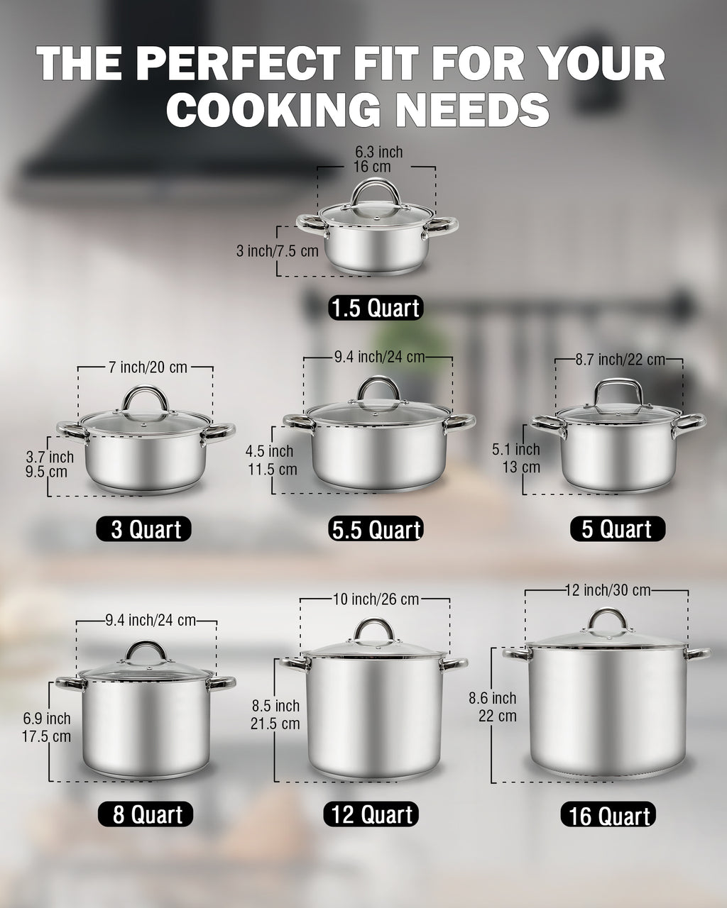 Cook N Home 12-Qt Basic Stainless Steel Stockpot with Glass Lid, 02728