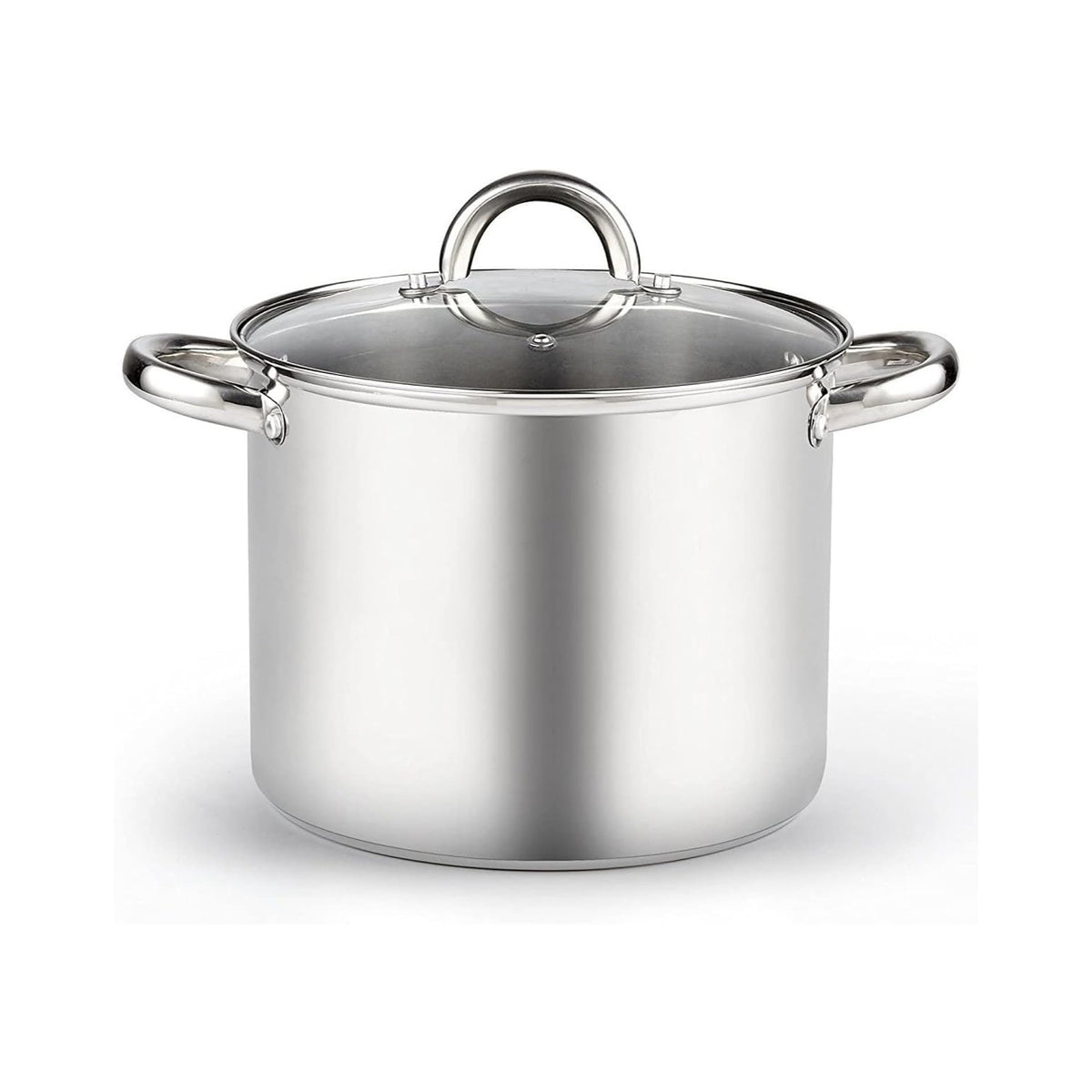 Cook N Home 8-Quart Stainless Steel Stock Pot with Glass Lid, Induction Compatible
