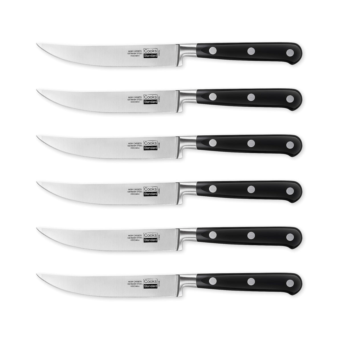 Cooks Standard 6-Piece Steak Knife Set, Black