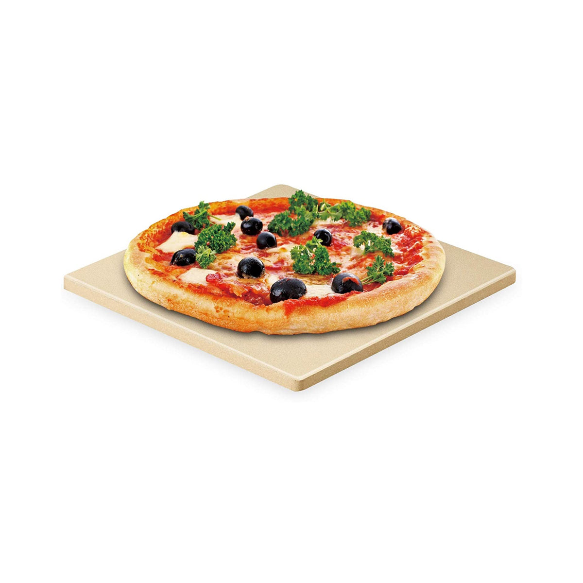 Cook N Home 7.5-Inch Square Cordierite Pizza Stone with Scraper