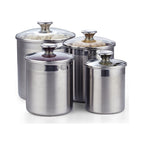 Cooks Standard 4-Piece Airtight Stainless Steel Kitchen Canister Set
