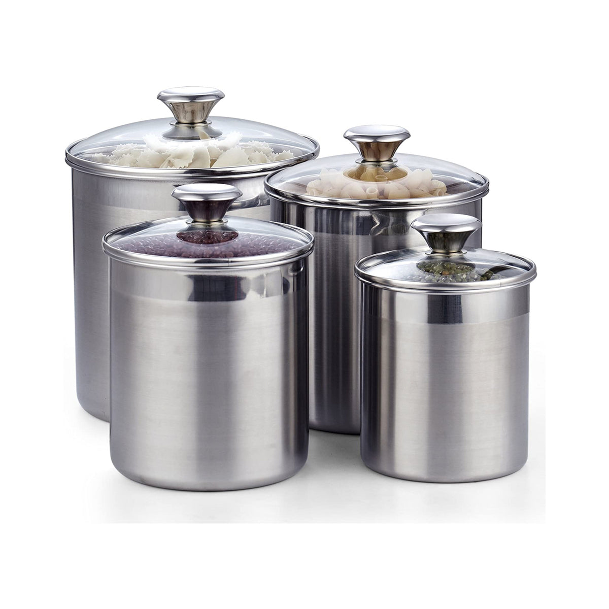 Cooks Standard 4-Piece Airtight Stainless Steel Kitchen Canister Set