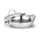 Cooks Standard 12-Inch Stainless Steel Wok Stir Fry Pan with Glass Lid