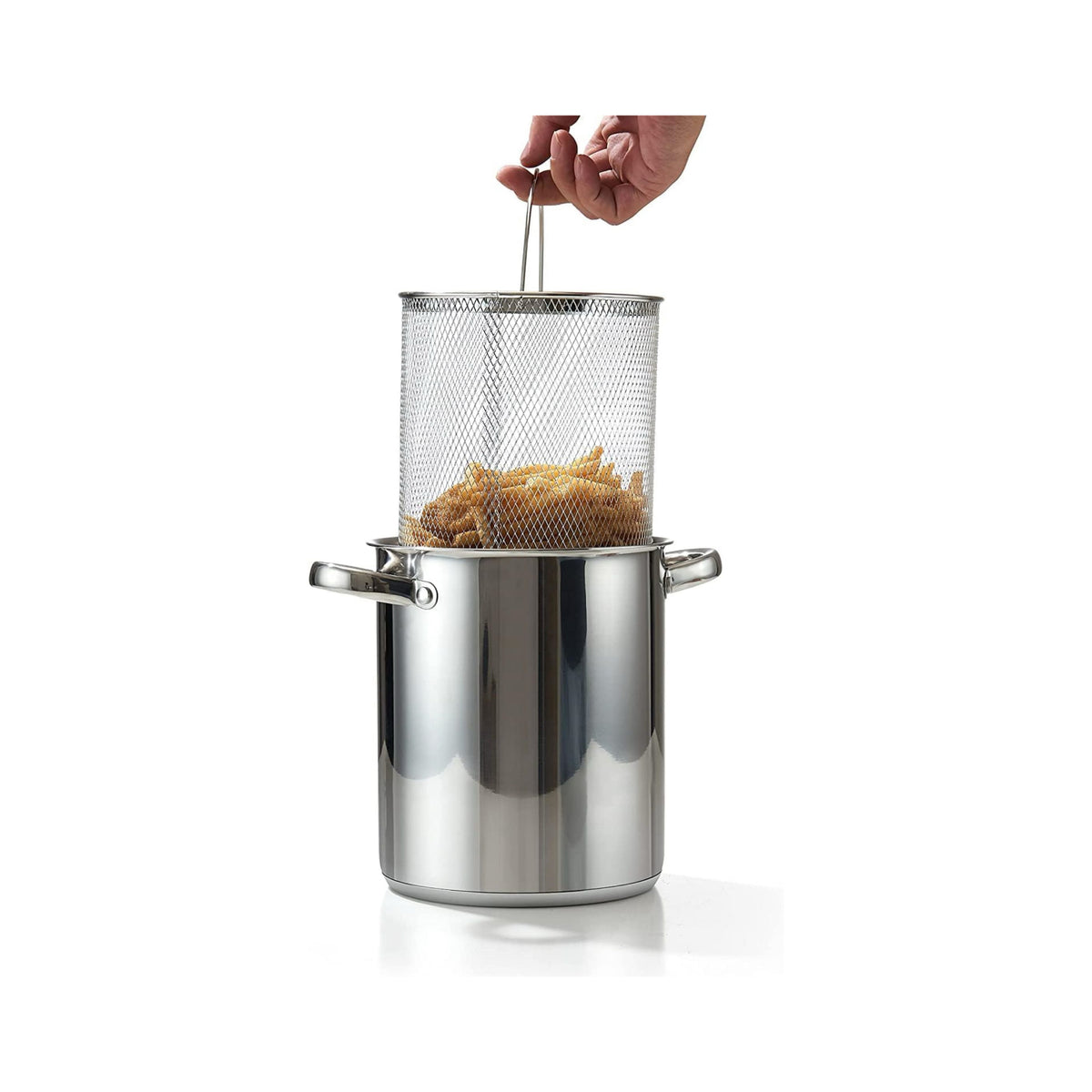 Cook N Home 4-Quart Stainless Steel Deep Fryer Pot with Basket