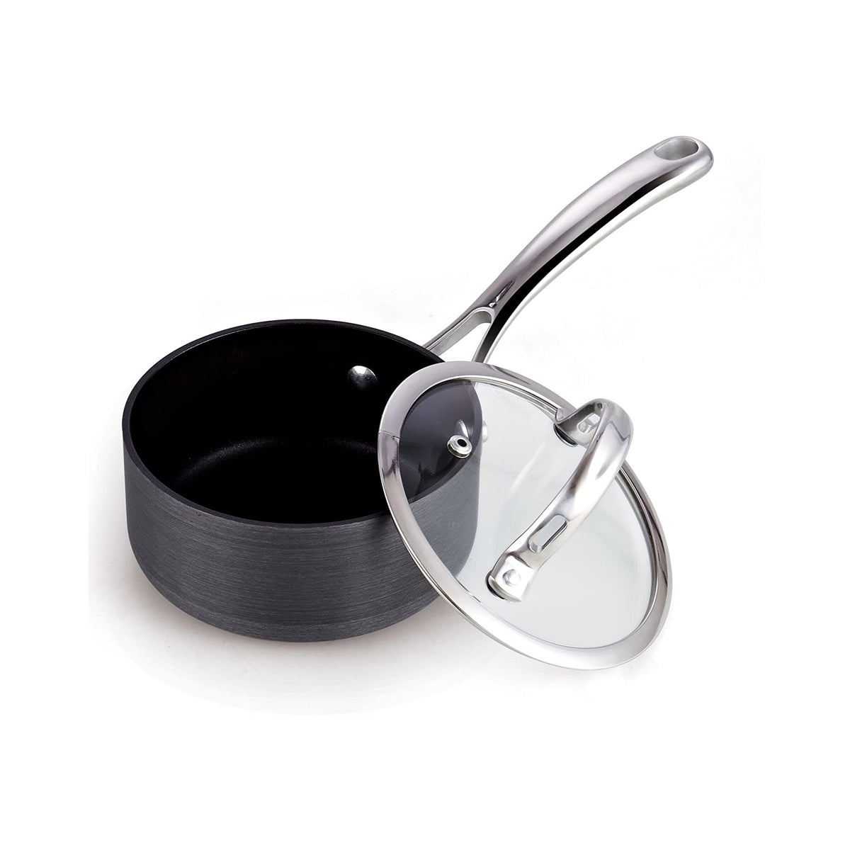 Cooks Standard 1-Quart Hard Anodized Nonstick Saucepan with Glass Lid