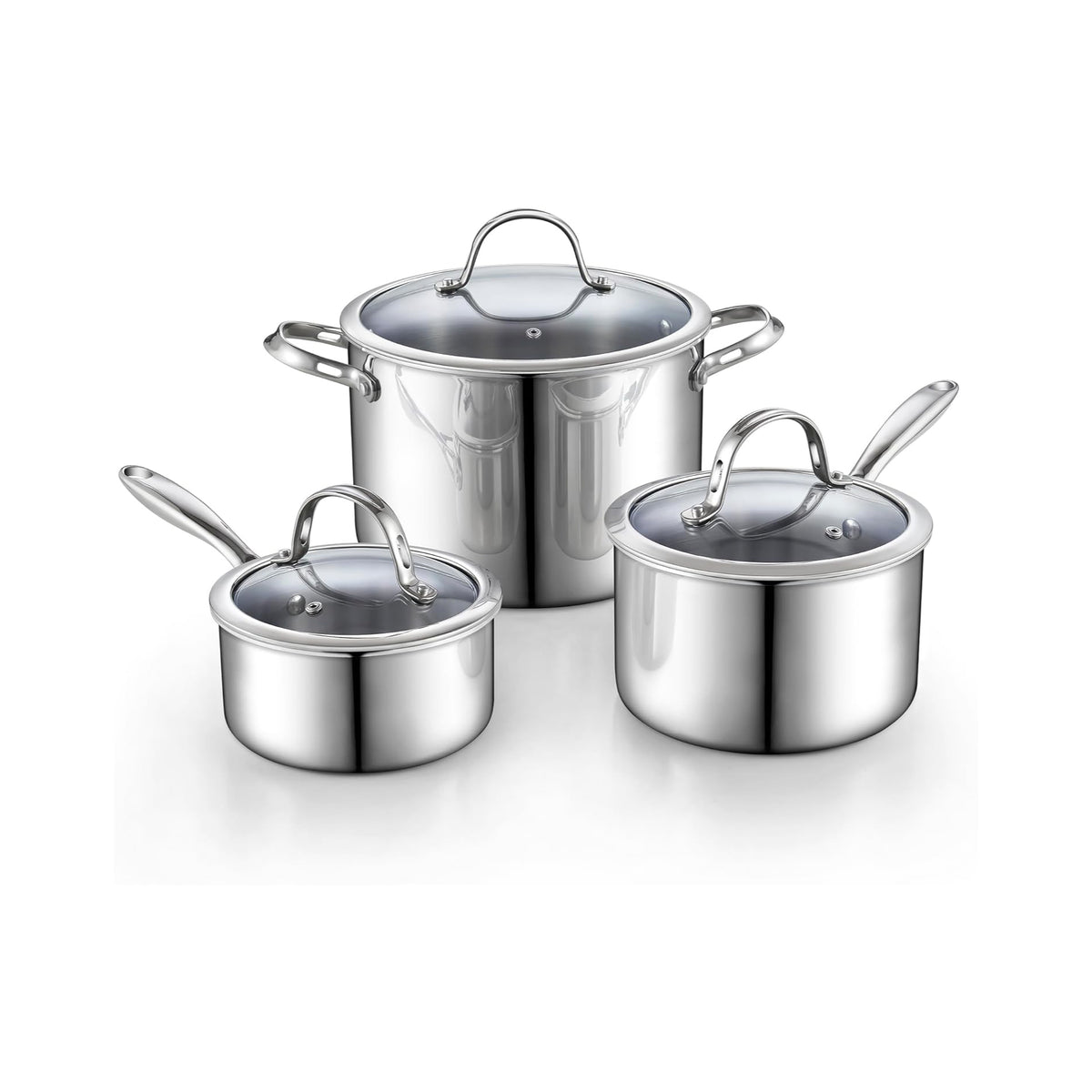 Cooks Standard 6-Piece Multi-ply Clad Stainless Steel Cookware Set