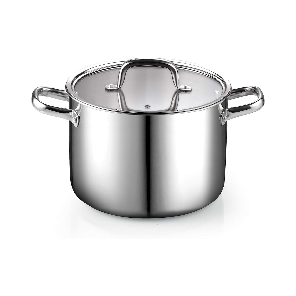 Cook N Home 8 Quart Tri-Ply Clad Stainless Steel Stockpot with Lid