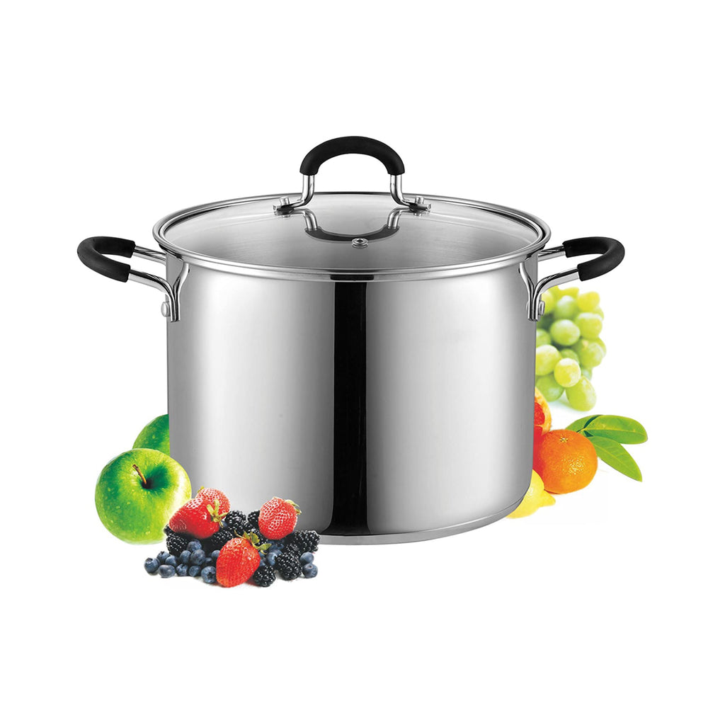 Cook N Home 12-Quart Stainless Steel Stockpot with Glass Lid