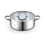 Cook N Home 7-Quart Tri-Ply Clad Stainless Steel Stockpot with Glass Lid