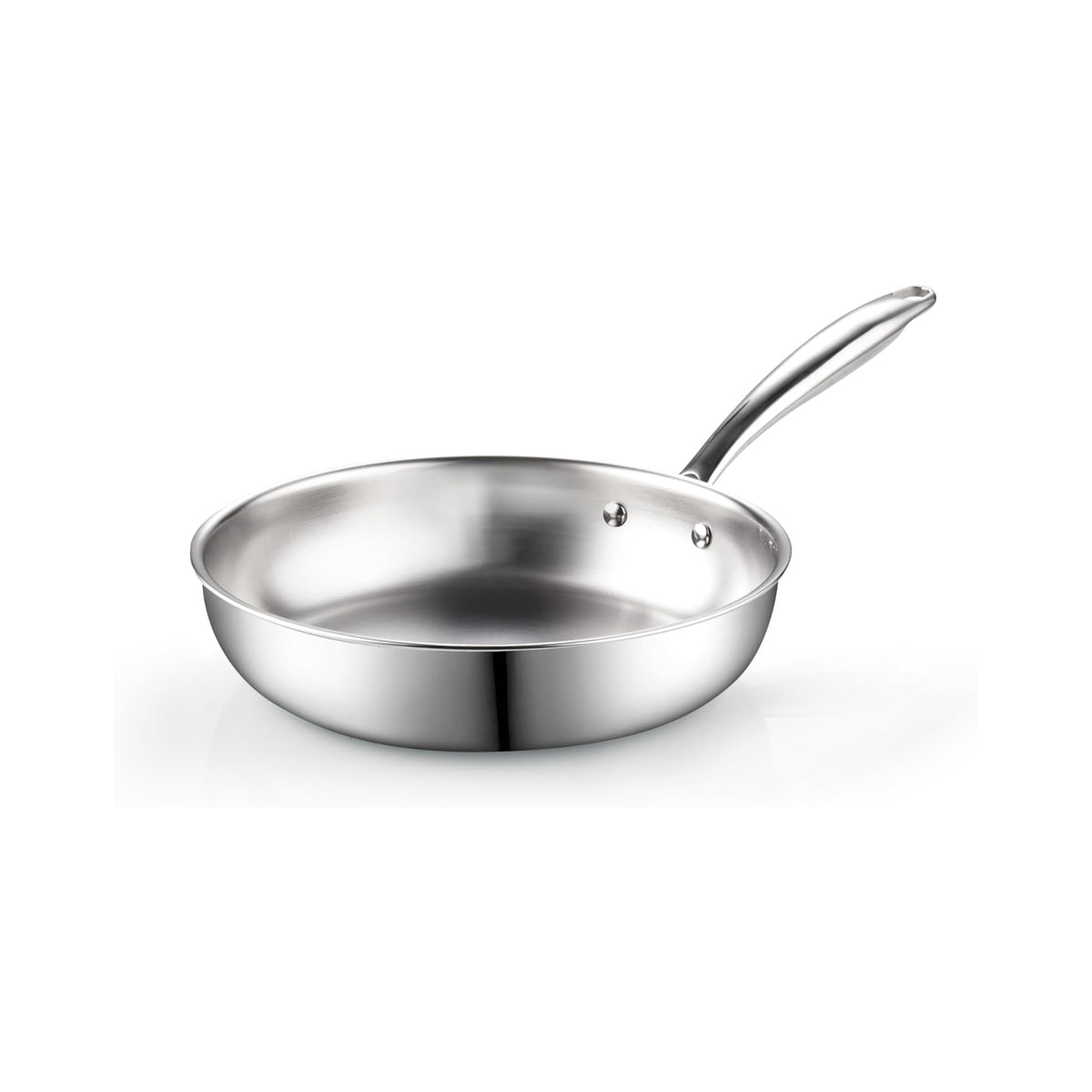 Cook N Home 8-Inch Tri-Ply Clad Stainless Steel Frying Pan