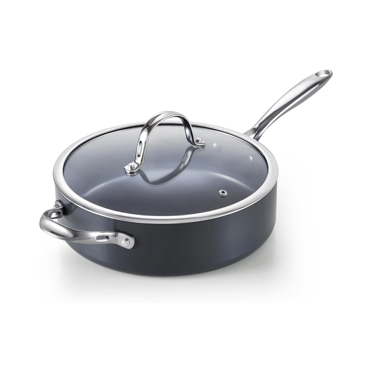 Cooks Standard 4-Quart Hard Anodized Ceramic Nonstick Deep Sauté Pan with Lid
