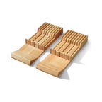 Cook N Home 18-Slot In-Drawer Rubber Wood Knife Organizer