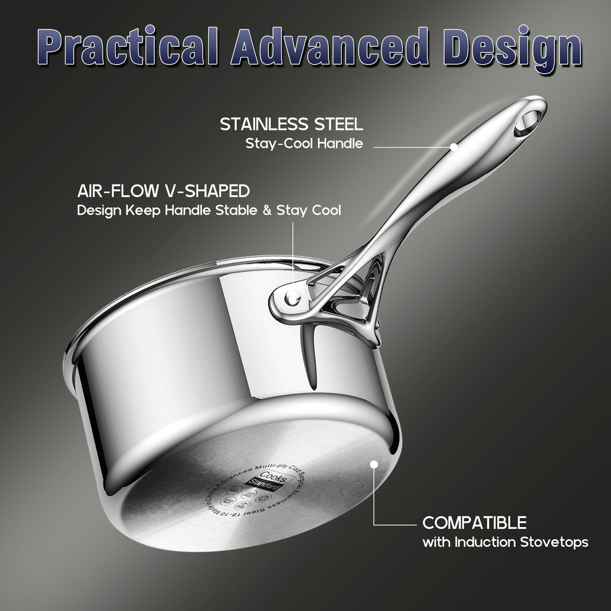 Cooks Standard Multi-Ply Clad Stainless Steel Pots and Pans Set, 10-pc