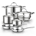 Cooks Standard Multi-Ply Clad Stainless Steel Pots and Pans Set, 10-pc