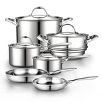 Cooks Standard Multi-Ply Clad Stainless Steel Pots and Pans Set, 10-pc