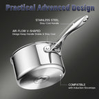 Cooks Standard Stainless Steel Kitchen Cookware Sets 12-Piece, Multi-Ply Full Clad Pots and Pans Cooking Set with Stay-Cool Handles, Dishwasher Safe, Oven Safe 500°F