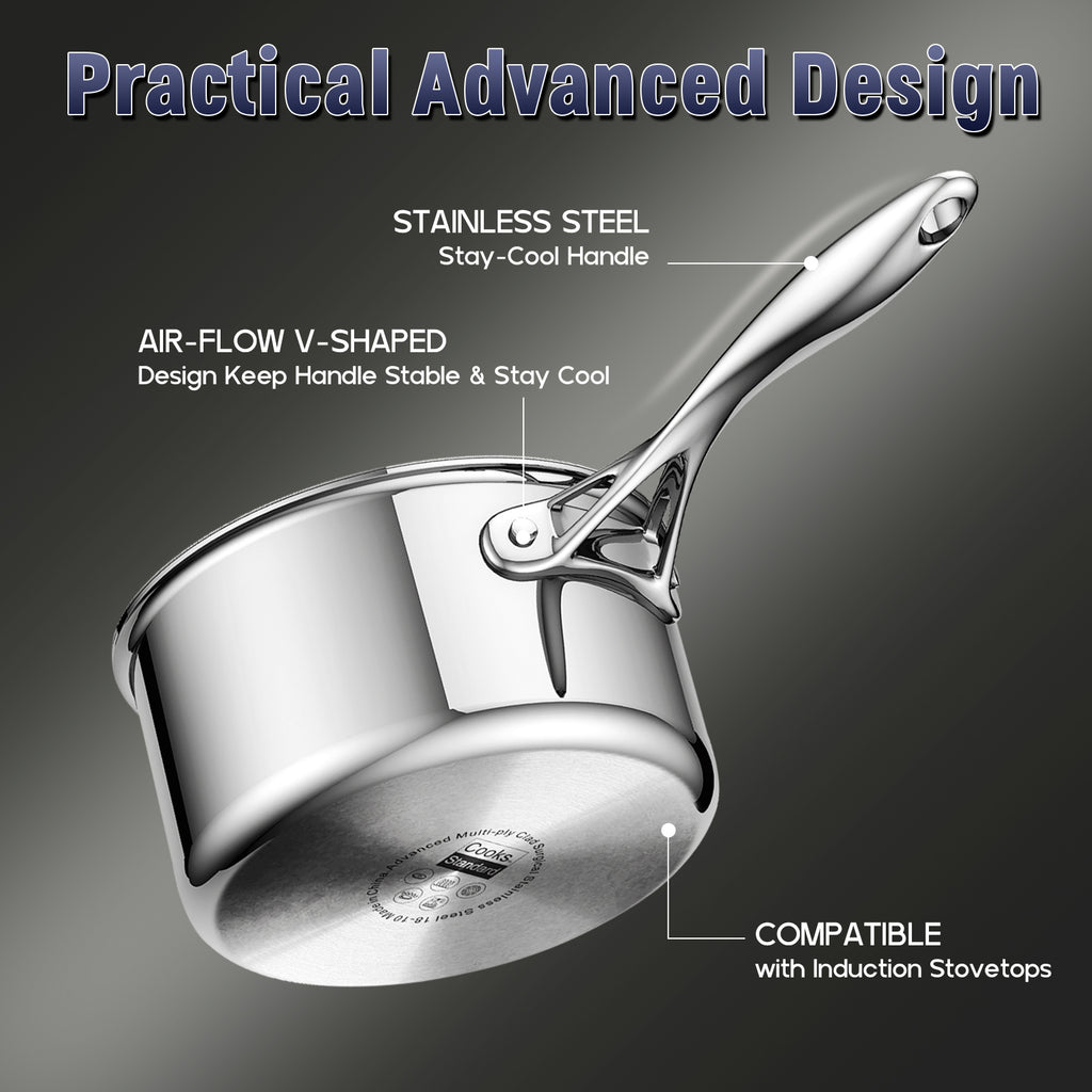 Cooks Standard Multi-Ply Clad Stainless Steel 8-inch Frying Pan, Heavy-Duty