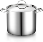 Stainless Steel 12-Quart 18/10 Stockpot with Steel Lid