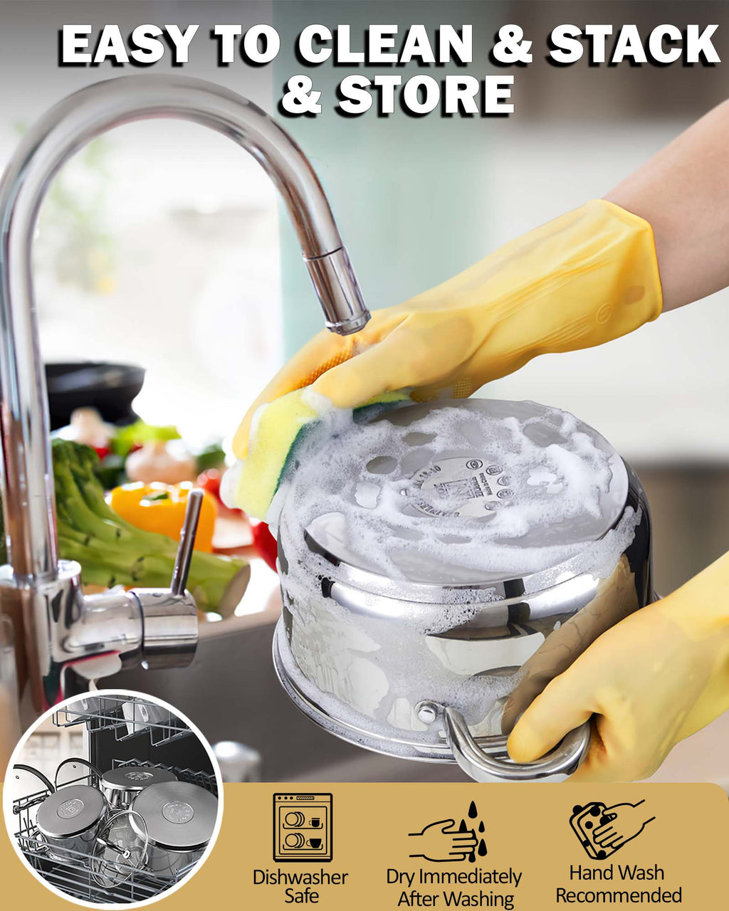 Cook N Home 12-Piece Stainless Steel Cookware Set