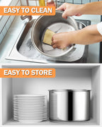 Cook N Home Stovetop Popcorn Popper with Crank, 6 Quart Stainless Steel Popcorn Pot, Silver