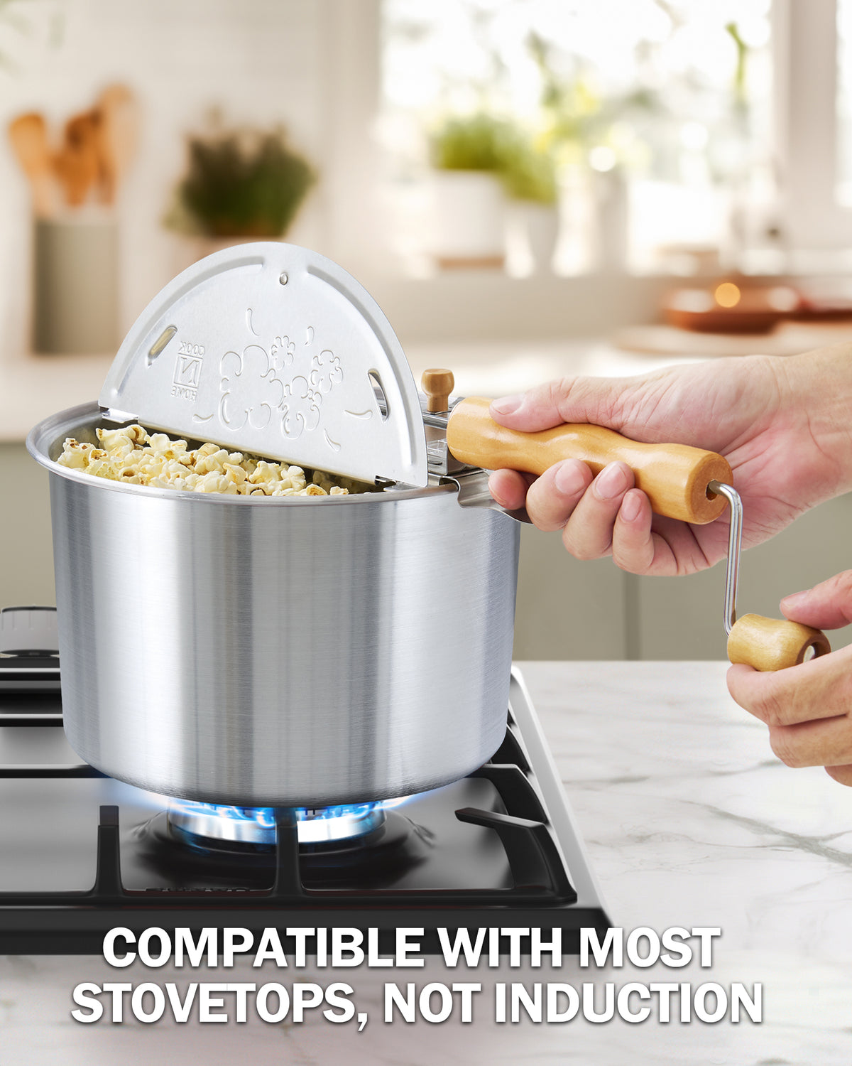 Cook N Home 6-Quart Stovetop Popcorn Popper