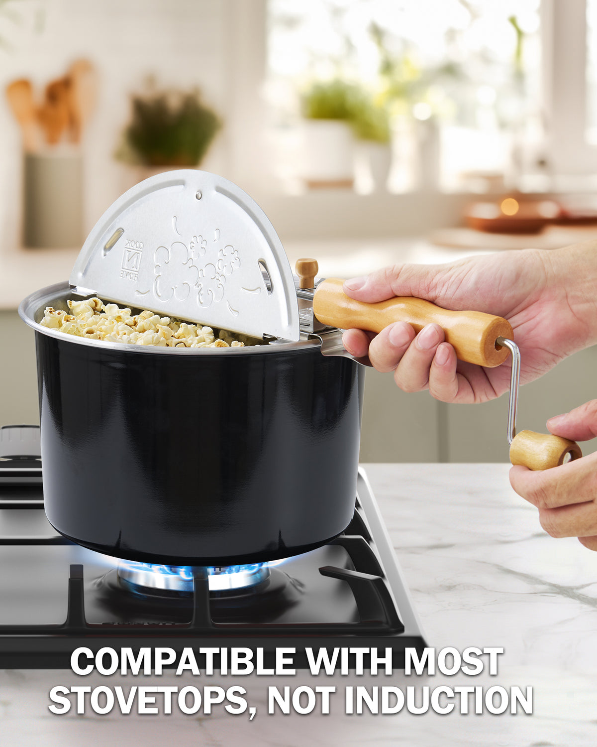 Cook N Home 6-Quart Stovetop Popcorn Popper