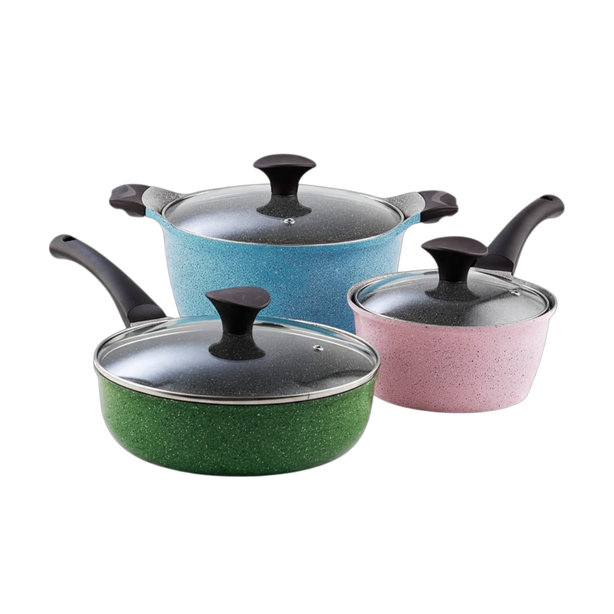Cook N Home 6-Piece Ceramic Nonstick Cookware Set