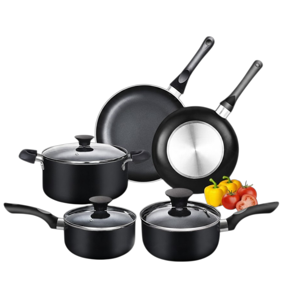Cook N Home 8-Piece Nonstick Cookware Set with Stay-Cool Handles