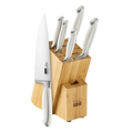 Cooks Standard 6-Piece Stainless Steel Kitchen Knife Set with Expandable Bamboo Block