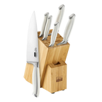 Cooks Standard 6-Piece Stainless Steel Kitchen Knife Set with Expandable Bamboo Block