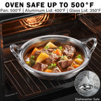 Cooks Standard Moroccan Tagine Pot, 3.6 Qt Multi-Ply Clad Stainless Steel Pan with Dual Handles, Clay Pot Alternative for Slow Cooking, Cone-Shaped Die-Cast Aluminum Lid & Extra Glass Lid, White