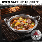 Cooks Standard Moroccan Tagine Pot, 3.6 Qt Multi-Ply Clad Stainless Steel Pan with Dual Handles, Clay Pot Alternative for Slow Cooking, Cone-Shaped Die-Cast Aluminum Lid & Extra Glass Lid, Red